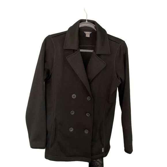 Eddie Bauer Black Double Breasted Collared Long Sleeve Sweater Size M - Picture 10 of 11